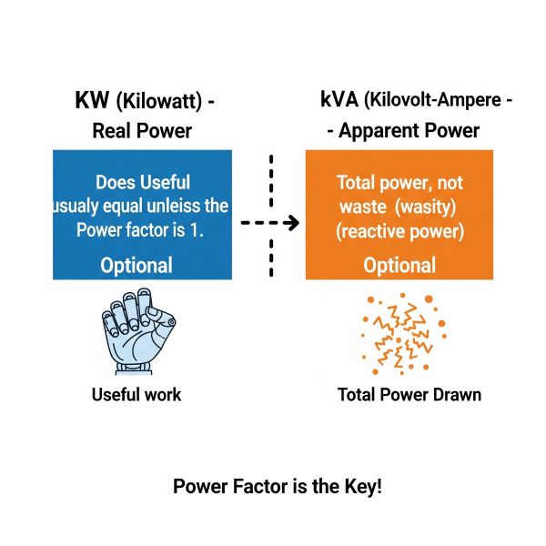 ความแตกต่างระหว่าง KW และ KVA คืออะไร